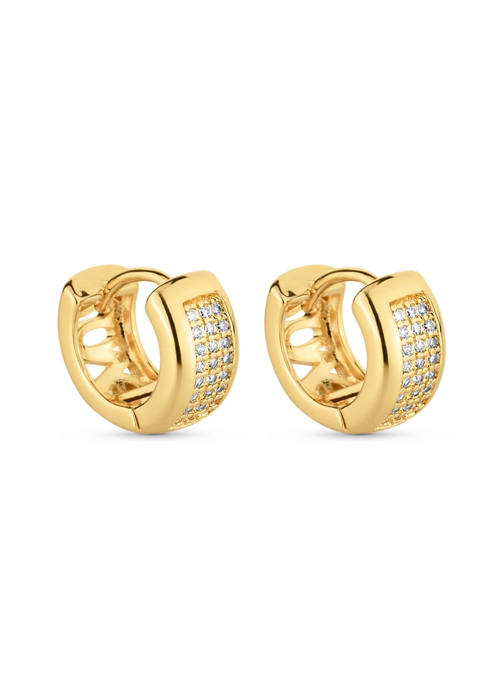 Brinco Semijoia de Argola Cristal G 16mm 18k — outra vista