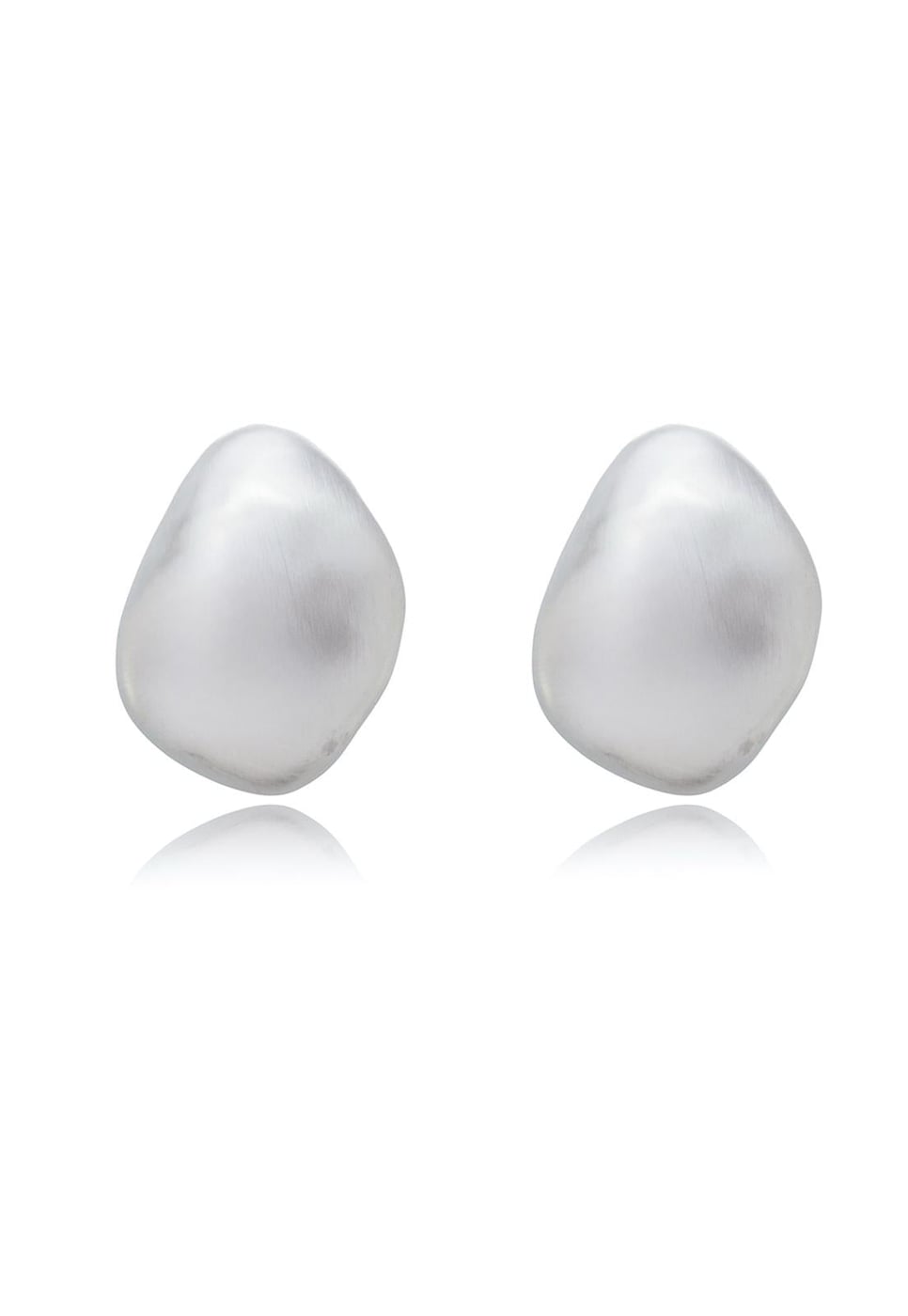 Brinco Semijoia Orgânico Acetinado Em Ródio Branco