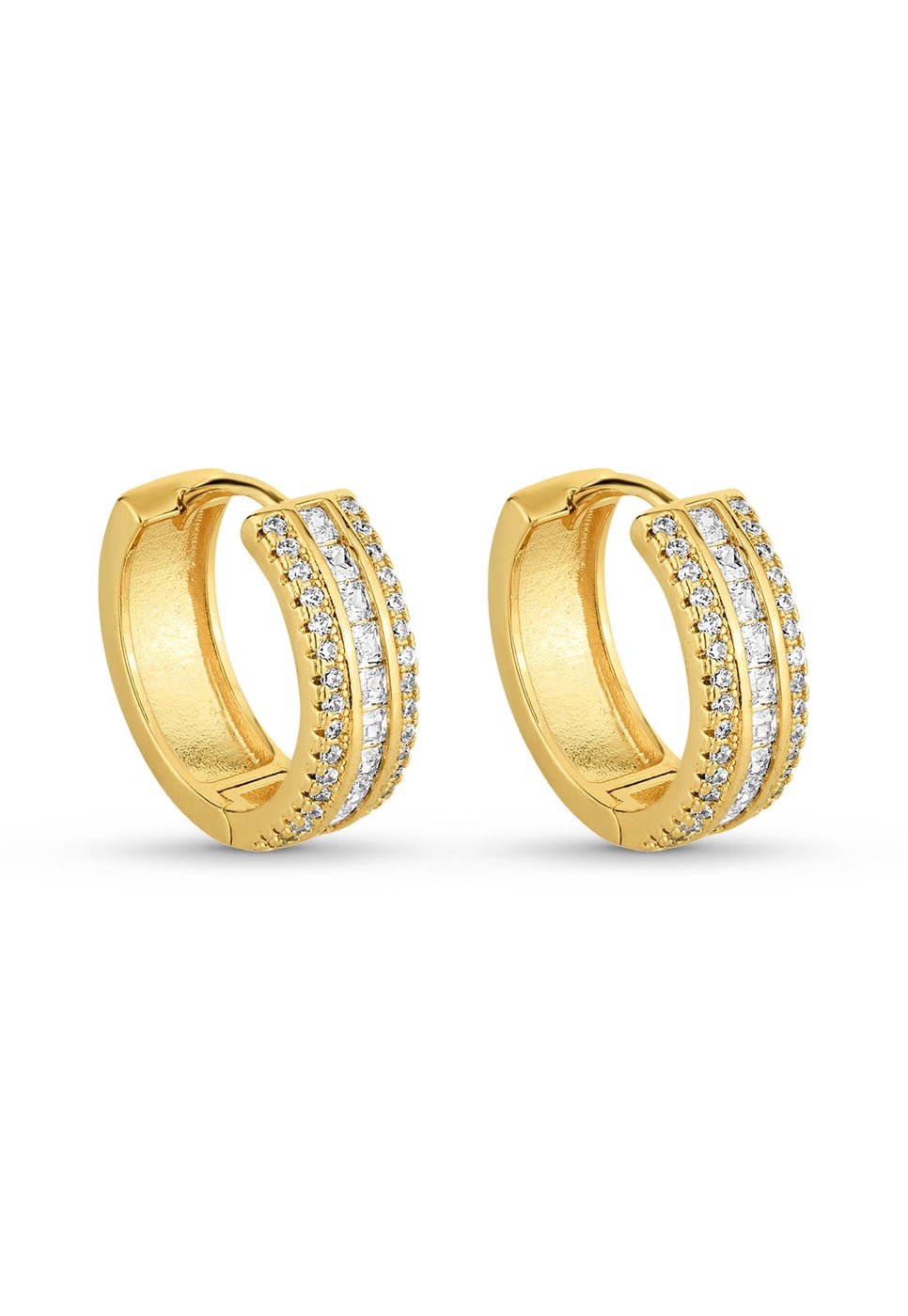 Brinco Semijoia de Argola Cristal 18k