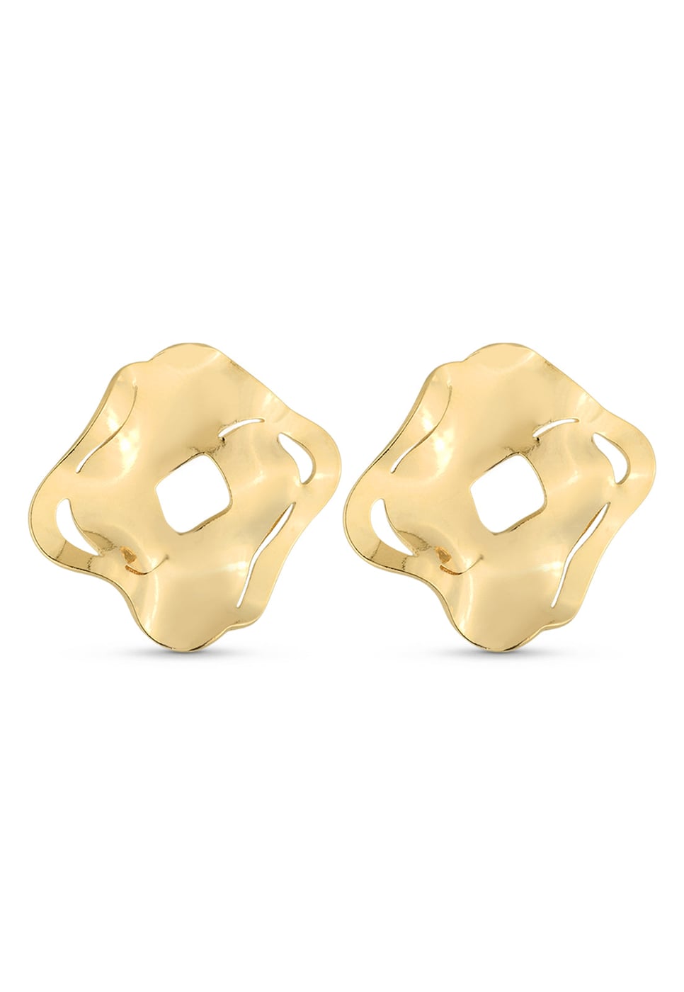 Brinco Semijoia Orgânico Vazado 18k
