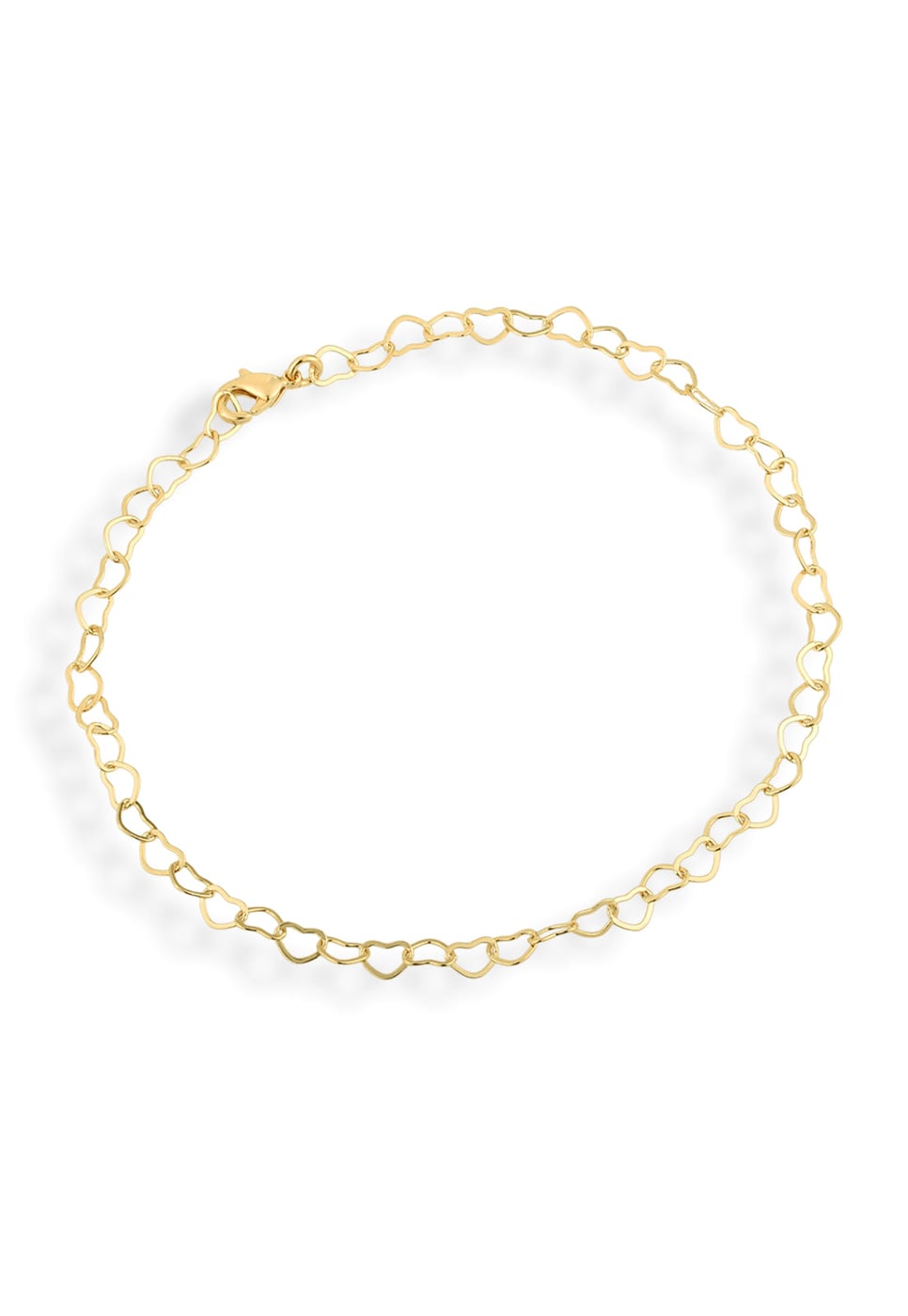 Pulseira Semijoia Elos Coração Lisa 18k