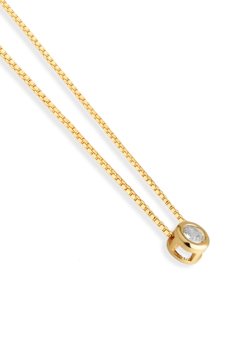 Conjunto Semijoia Colar E Brinco Ponto De Luz Branca 18k — outra vista